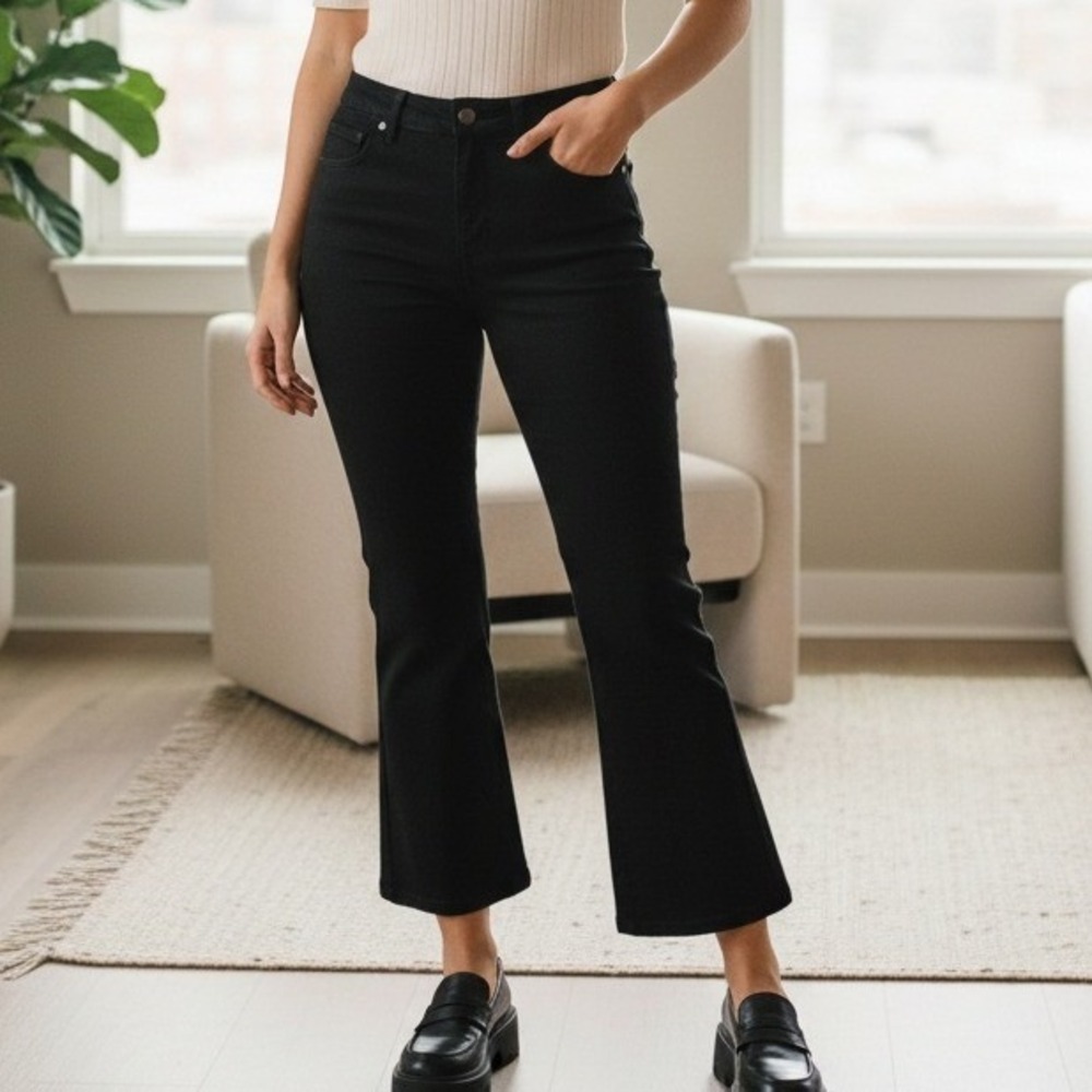 J. Crew Kelsey Pant Black Flare Cropped Career Casual - Size 8